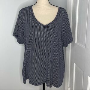 Tommy Hilfiger Polka Dot Short Sleeve Top Size 2XL